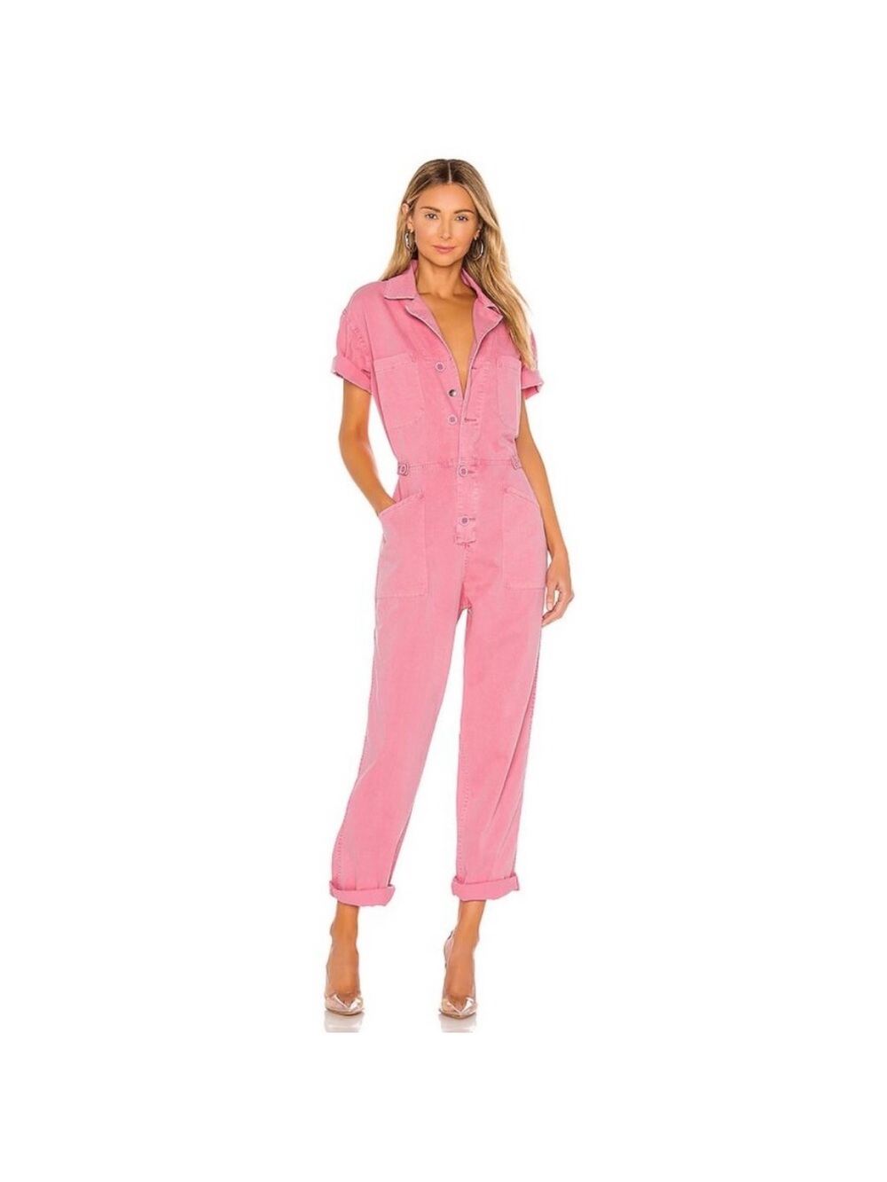 PISTOLA Revolve Grover Jumpsuit in Flamingo Pink